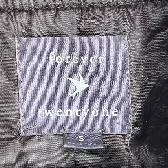 FOREVER 21 Brown Herringbone Toggle Hook & Loop Winter Coat Womens Size Small - Picture 3 of 8